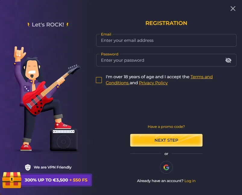 Rolling Slots Casino Register
